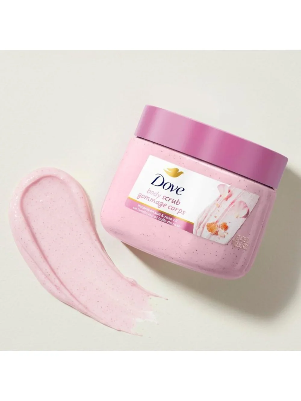 Himalayan Salt & Rose Oil Body Scrub - Exfoliating 15 oz for Smooth, Polished